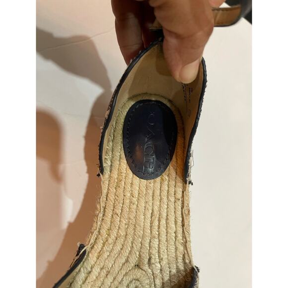 Coach Navy Scallop Edge Signature Jacquard Buckle Closure Dillon Espadrilles-7 - Picture 4 of 7